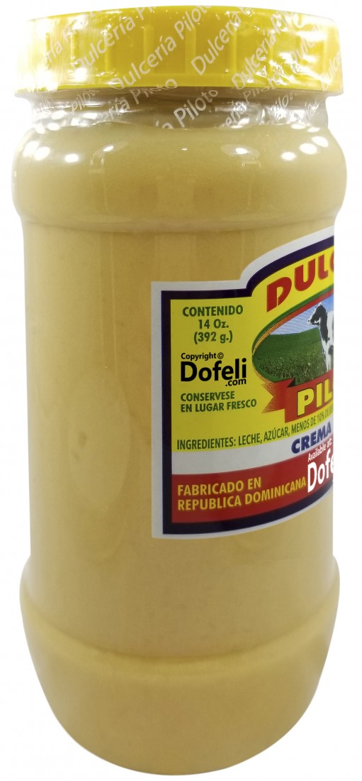 Dominican sweet milk cream dessert by Piloto, originally from Mao, with soft texture and vanilla notes.